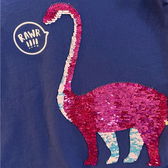 OshKosh B'gosh Flip Sequin Dinosaur Short Sleeve Graphic T-shirt, Size Girl’s 10 - Picture 2 of 5